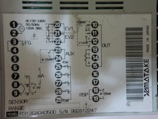 YAMATAKE R31 MODEL:R312GA040500 二手良品 — 2 / 2