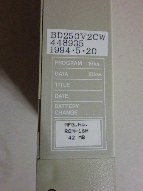 HITACHI PLC H-SERIES SPEC. ROM MEMORYCASSETTE PRG-16KS DATA-18KW MFG.NO. ROM-16H 42 MB 盒裝 (NEW) — 2 / 3