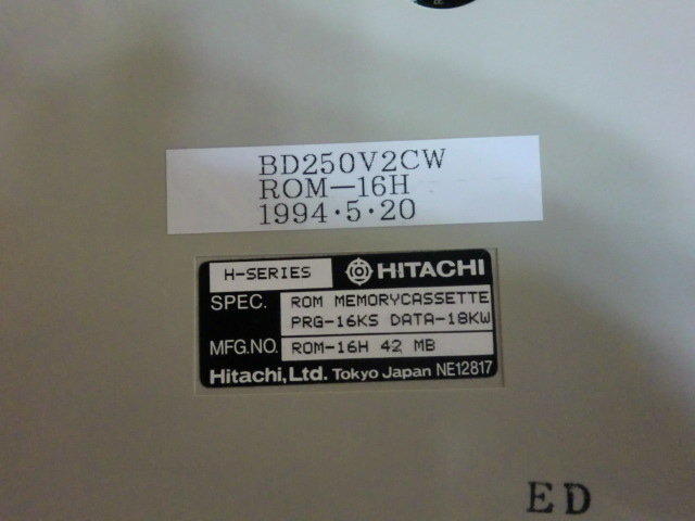 HITACHI PLC H-SERIES SPEC. ROM MEMORYCASSETTE PRG-16KS DATA-18KW MFG.NO. ROM-16H 42 MB 盒裝 (NEW) — 3 / 3