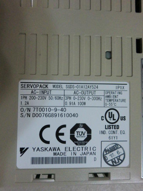 YASKAWA MODEL : SGDS-01A12A Y524 100W 盒裝 (NEW) — 2 / 3
