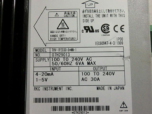 RKC  MODEL : THV-1PZ030-8*NN-1 無盒裝 (NEW) — 3 / 3