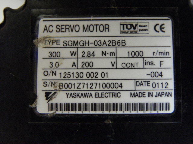 YASKAWA MODEL : SGMGH-03A2B6B + ANFJ-L20-SV-20 (NEW) — 3 / 3