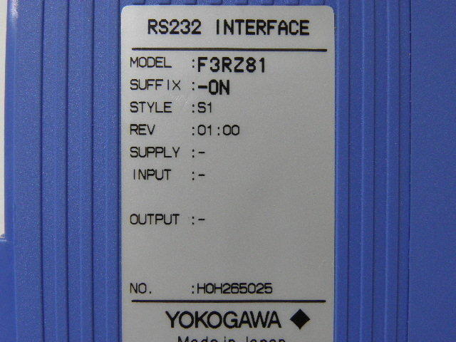 YOKOGAWA MODEL : F3RZ81-0N 無盒裝 (NEW) — 2 / 2