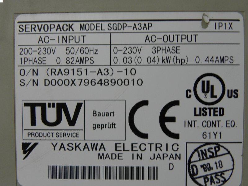 YASKAWA MODEL : SGDP-A3AP 30W (二手良品) — 2 / 2