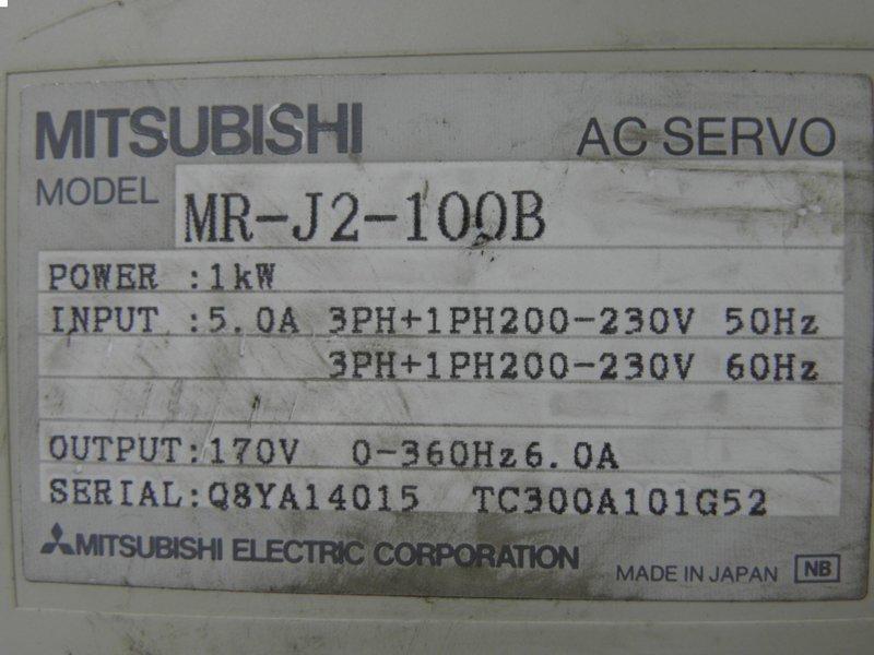 MITSUBISHI MODEL : MR-J2-100B 1000W (二手良品) — 2 / 2