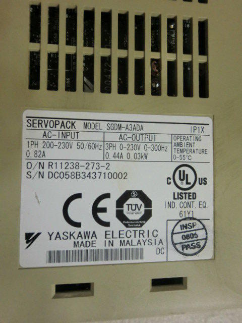 YASKAWA MODEL : SGDM-A3ADA VER.52842 30W (二手良品) — 3 / 3