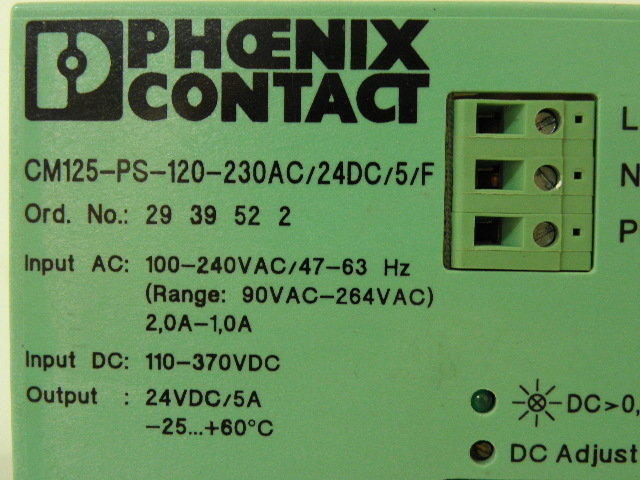 PHOENIX CONTACT MODEL : CM125-PS-120-230AC/24DC/5/F — 2 / 2