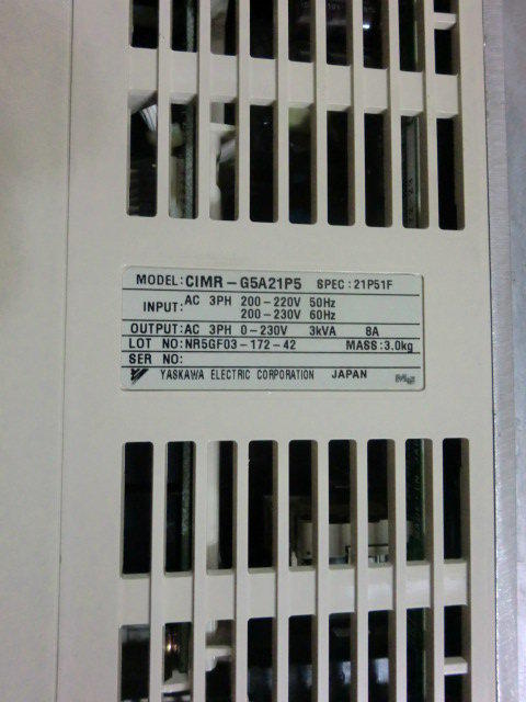 YASKAWA VARISPEED 616G5 MODEL : CIMR-G5A21P5 1.5KW 盒裝 — 2 / 3