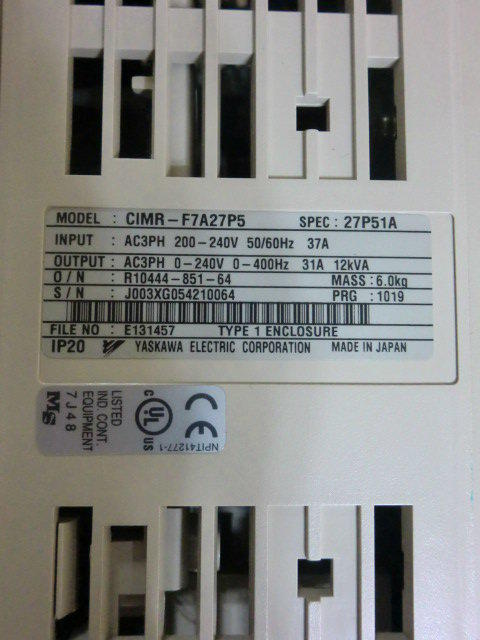 YASKAWA VARISPEED F7 MODEL : CIMR-F7A27P5 7.5KW — 3 / 3