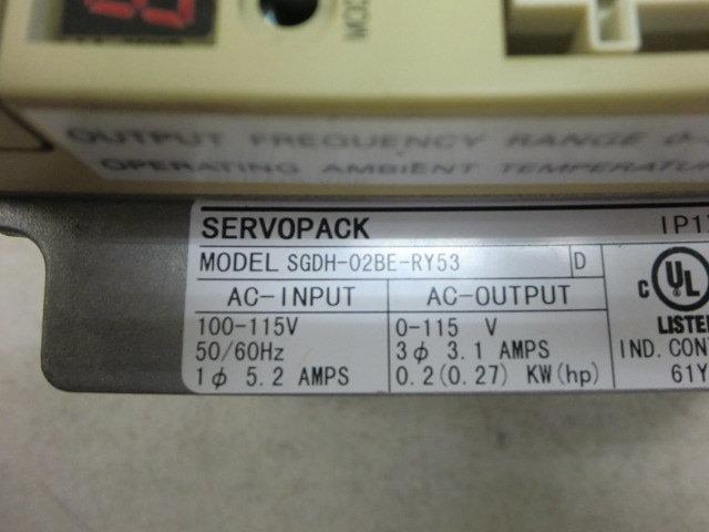 YASKAWA MODEL : SGDH-02BE-RY53 200W (二手良品) — 2 / 3