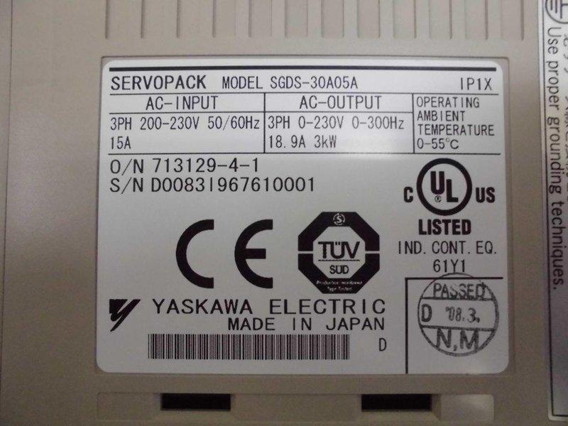 YASKAWA MODEL : SGDS-30A05A 3000W 盒裝 (NEW) — 2 / 3