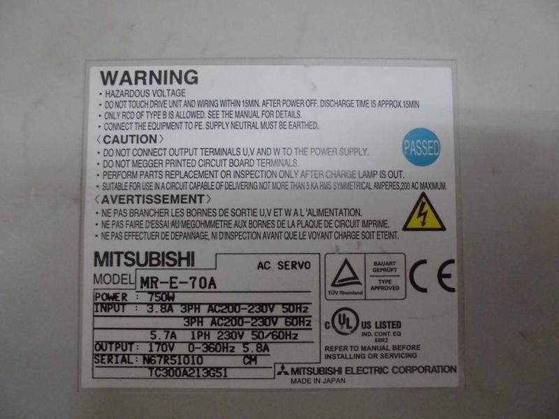MITSUBISHI MODEL : MR-E-70A 750W (二手良品) — 3 / 3