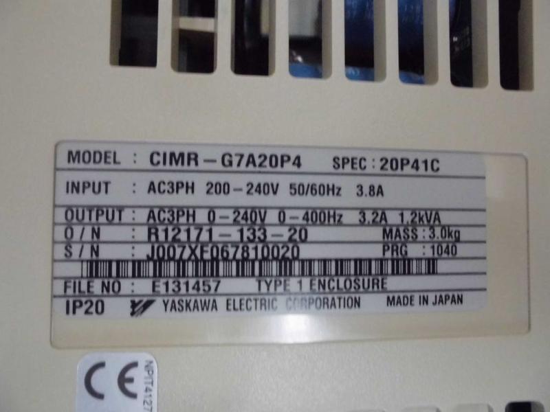 YASKAWA VARISPEED G7 MODEL : CIMR-G7A20P4 400W — 4 / 8