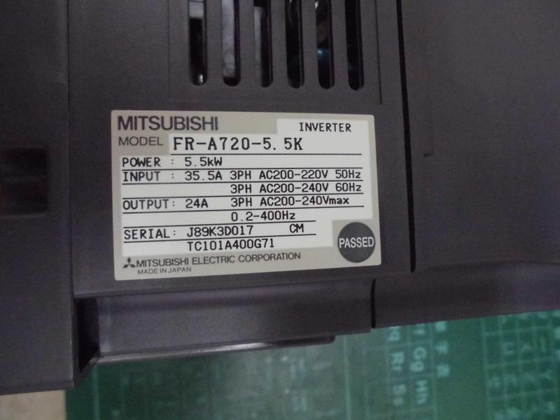 MITSUBISHI MODEL : FR-A720-5.5K 5.5KW 7.5HP 盒裝 (NEW) — 3 / 4