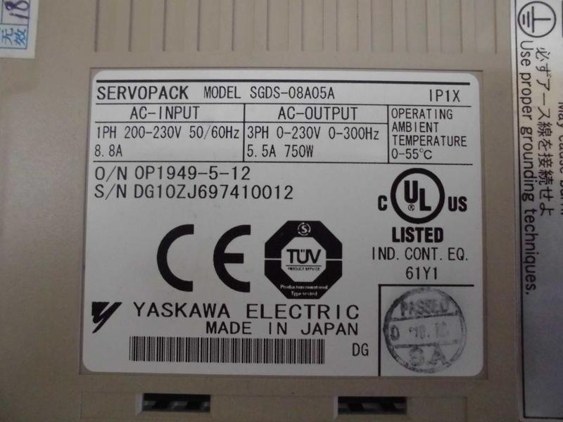 YASKAWA MODEL : SGDS-08A05A 750W (二手良品) — 4 / 6