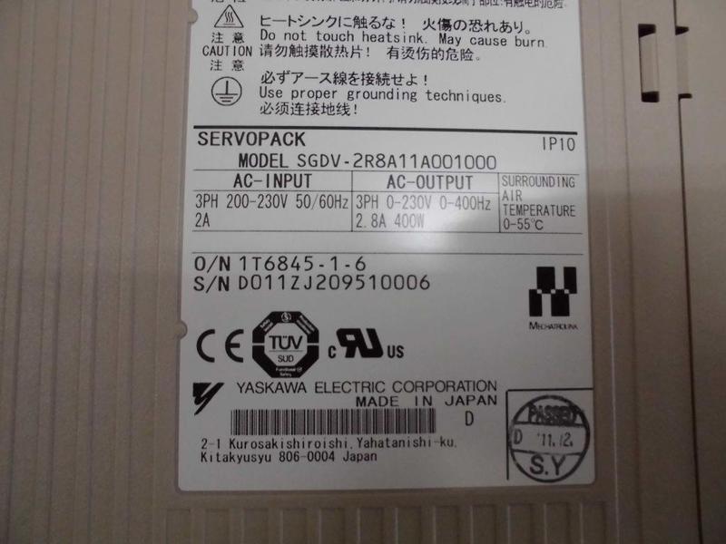 YASKAWA MODEL : SGDV-2R8A11A001000 400W 盒裝 (NEW) — 4 / 6
