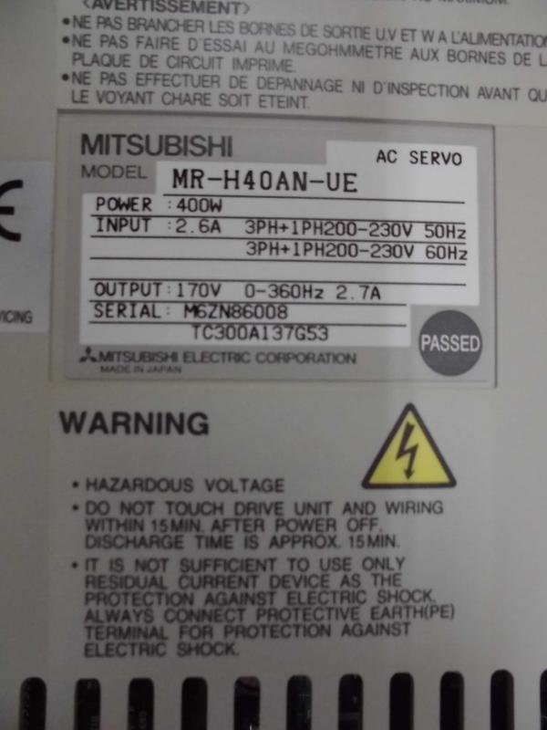MITSUBISHI MODEL : MR-H40AN-UE 400W 盒裝 (NEW) — 8 / 9