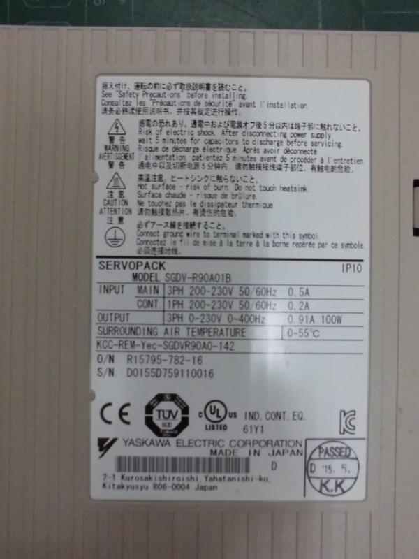 YASKAWA MODEL : SGDV-R90A01B 100W (二手良品) — 4 / 4