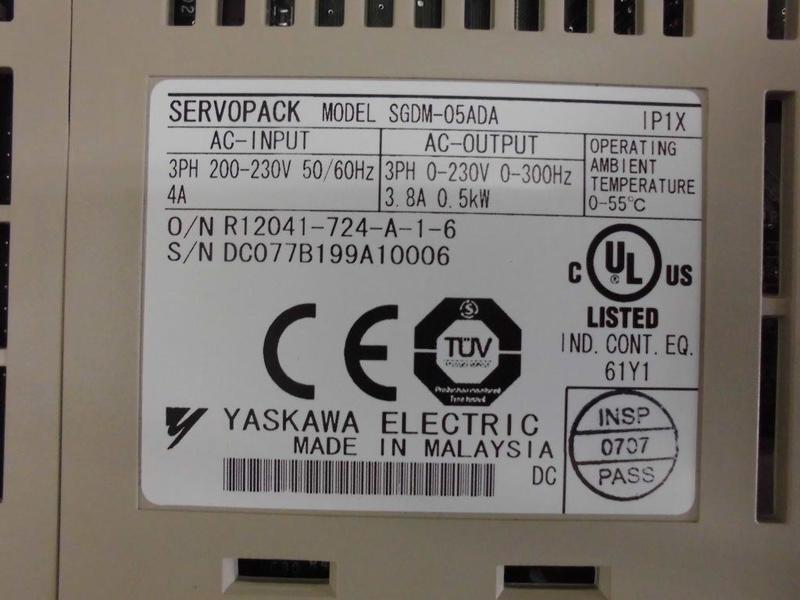 YASKAWA MODEL : SGDM-05ADA VER.58944 500W 無盒裝 (NEW) — 7 / 8