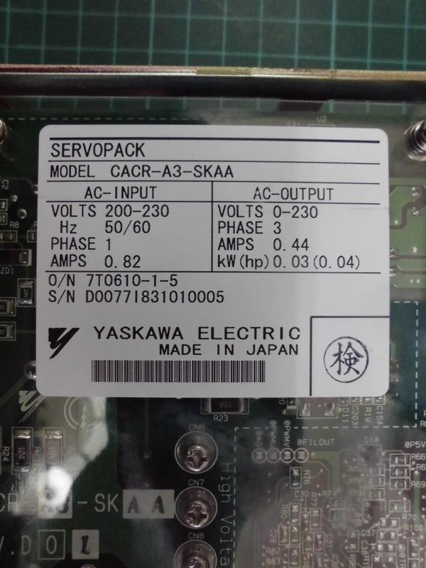 YASKAWA MODEL : CACR-A3-SKAA 30W 無盒裝 (NEW) — 3 / 6