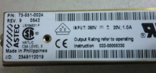 ASTEC P/N : 73-551-0024 REV.9 OUTPUT : DC 24V (二手良品) — 2 / 2